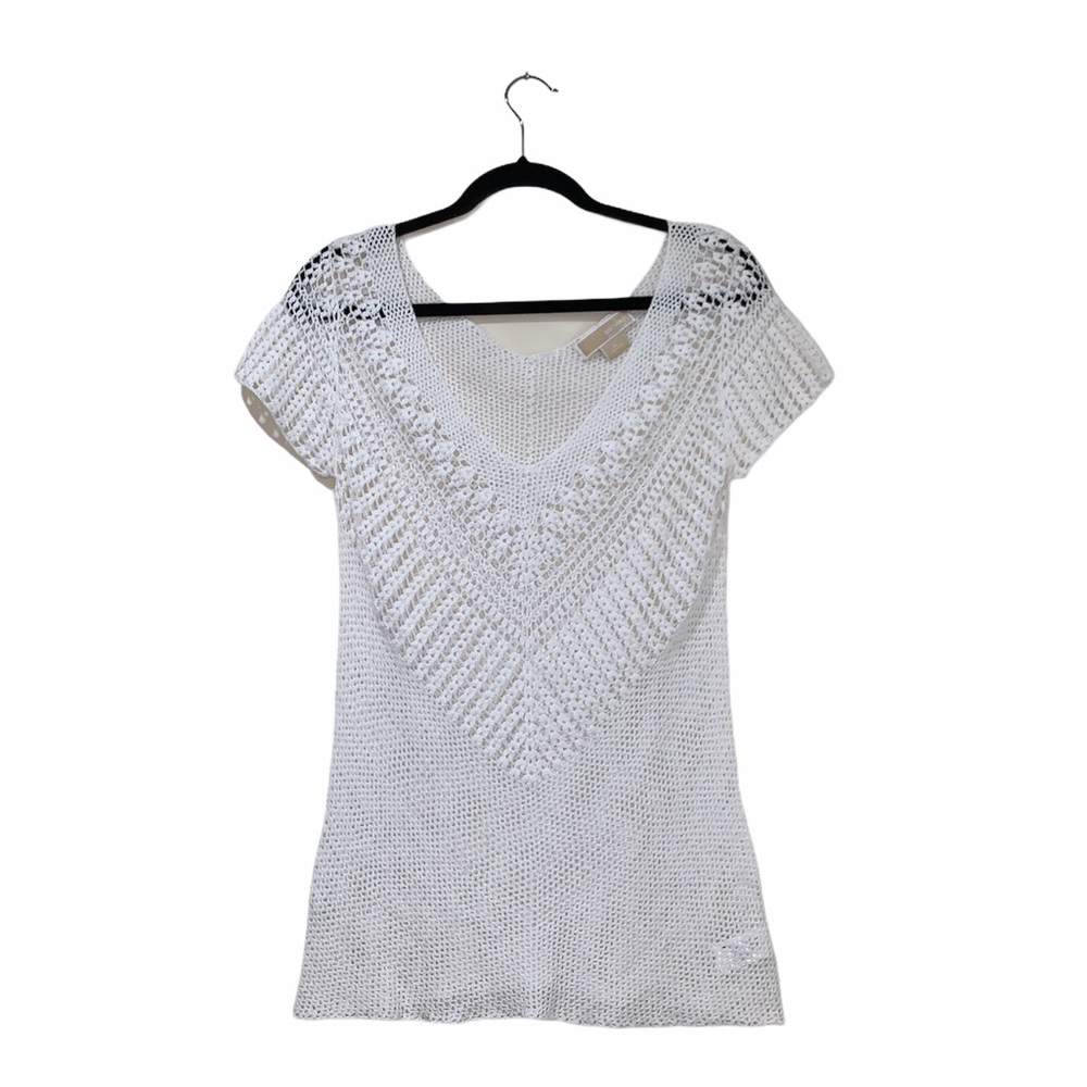 Michael kors white knitted top in size L